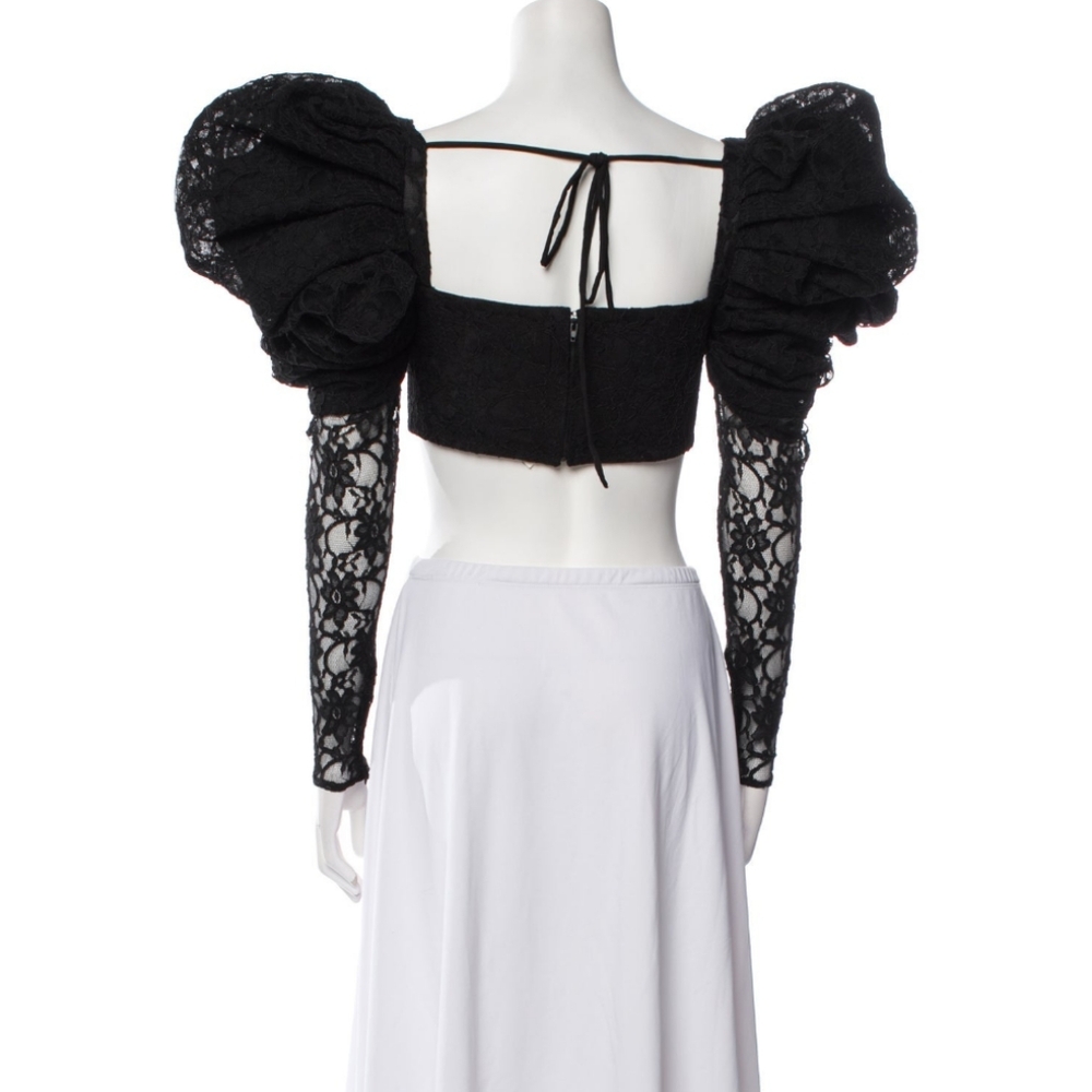 Black Ruffled Bubble Mini Skirt - Picture 3 of 7